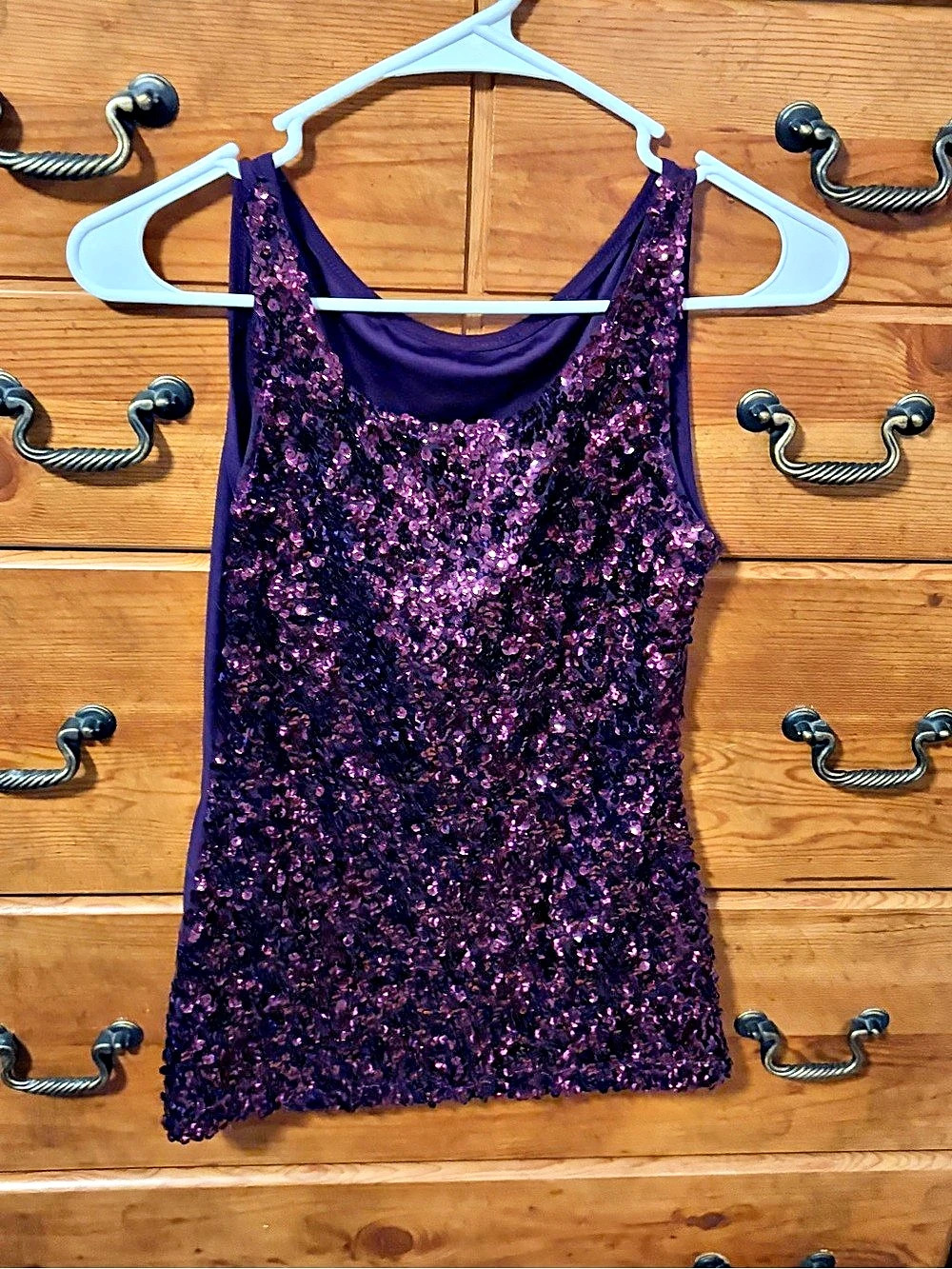 Purple Sequin Tank Top
